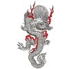 タトゥーシール　線画・黒ドラゴン