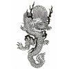 タトゥーシール　大型・線画黒龍